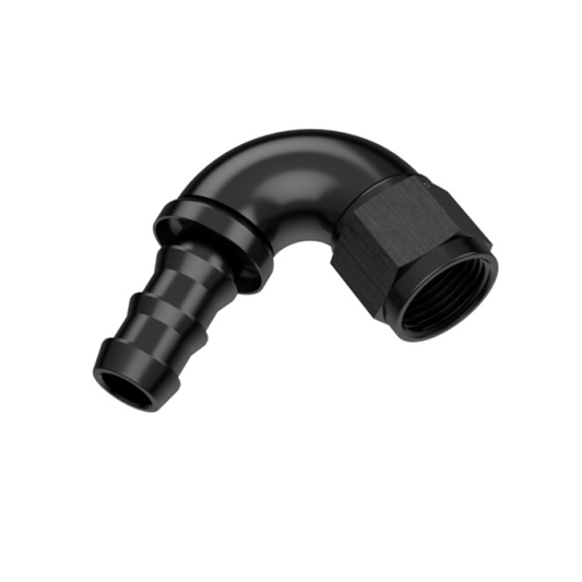 120° FULL FLOW PUSH ON AN HOSE END