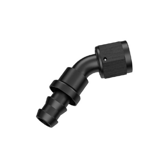 45° PUSH ON AN HOSE END