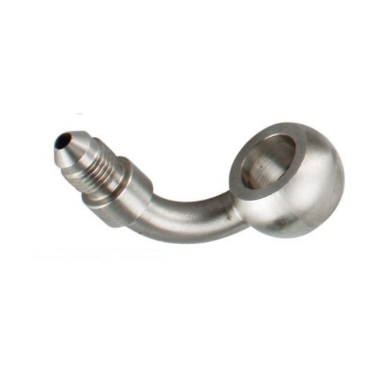 90° BANJO EYE TO AN MALE STAINLESS STEEL BRAKE LINE FITTING