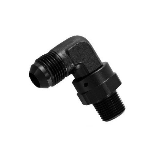 90° NPT MALE SWIVEL TO AN MALE FLARE ADAPTER