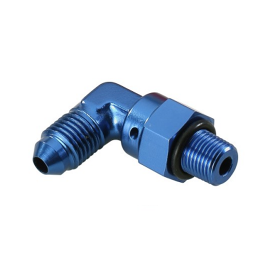 90° UNF (ORB) MALE SWIVEL TO AN MALE VENT VALVE ADAPTER