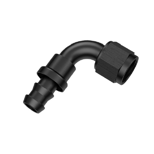 90° PUSH ON AN HOSE END