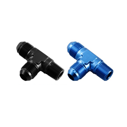 AN T-PIECE WITH NPT MALE ON THE RUN