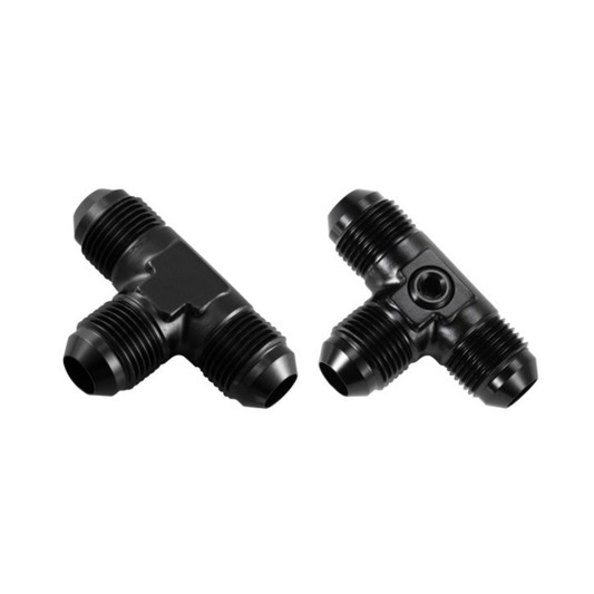 MALE AN FLARE UNION T-PIECE WITH 1/8" NPT PORT FOR FUEL/OIL GAUGE