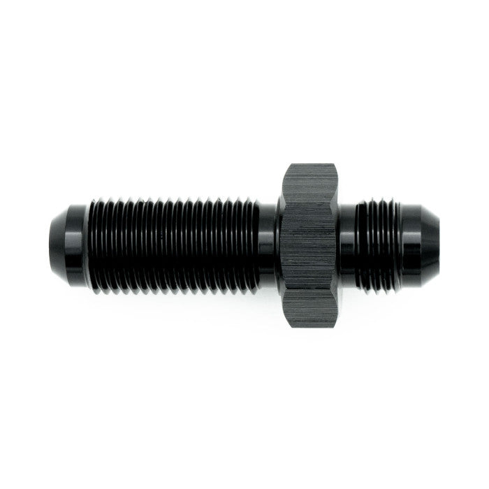 HEL Bulkhead Fitting -10 AN10 JIC Straight Aluminium Black HBU-10-STR-AL-BLK