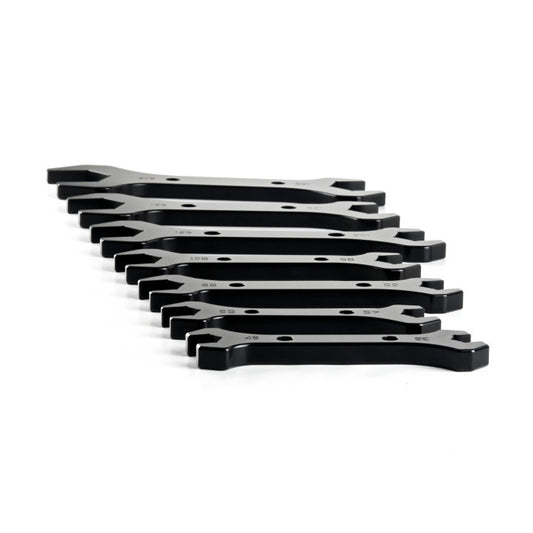 Alloy Spanner Set for -3 AN3 to -20 AN20 Braided Hose Fittings HEL-Spanner-B-Set-AL-BLK