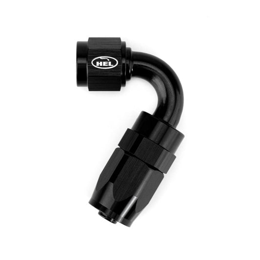 HEL Braided Hose Crimped Fitting -8 AN8 JIC 180 Degree Aluminium Black HHCF-08-180-AL-BLK