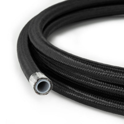 HEL Black Nylon Cotton Braided PTFE Hose -6 AN6 (8mm Internal Diameter) HHP-06-NY