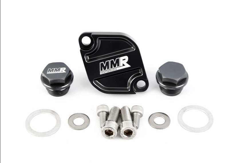 MMX Performance OIL THERMOSTAT LID AND CAPS inc GAUGE ADAPTOR (BLACK)