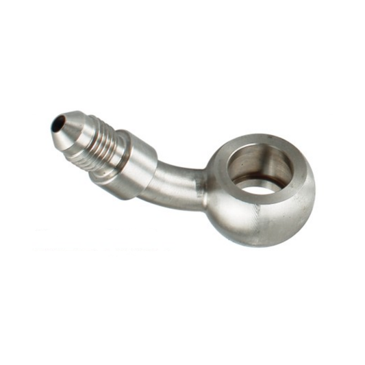 45° BANJO EYE TO AN MALE STAINLESS STEEL BRAKE LINE FITTING