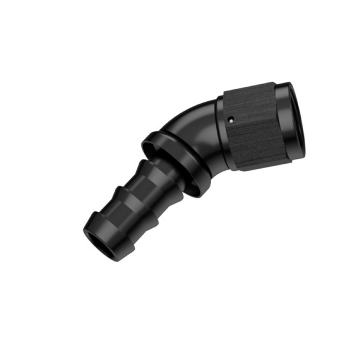 45° FULL FLOW PUSH ON AN HOSE END