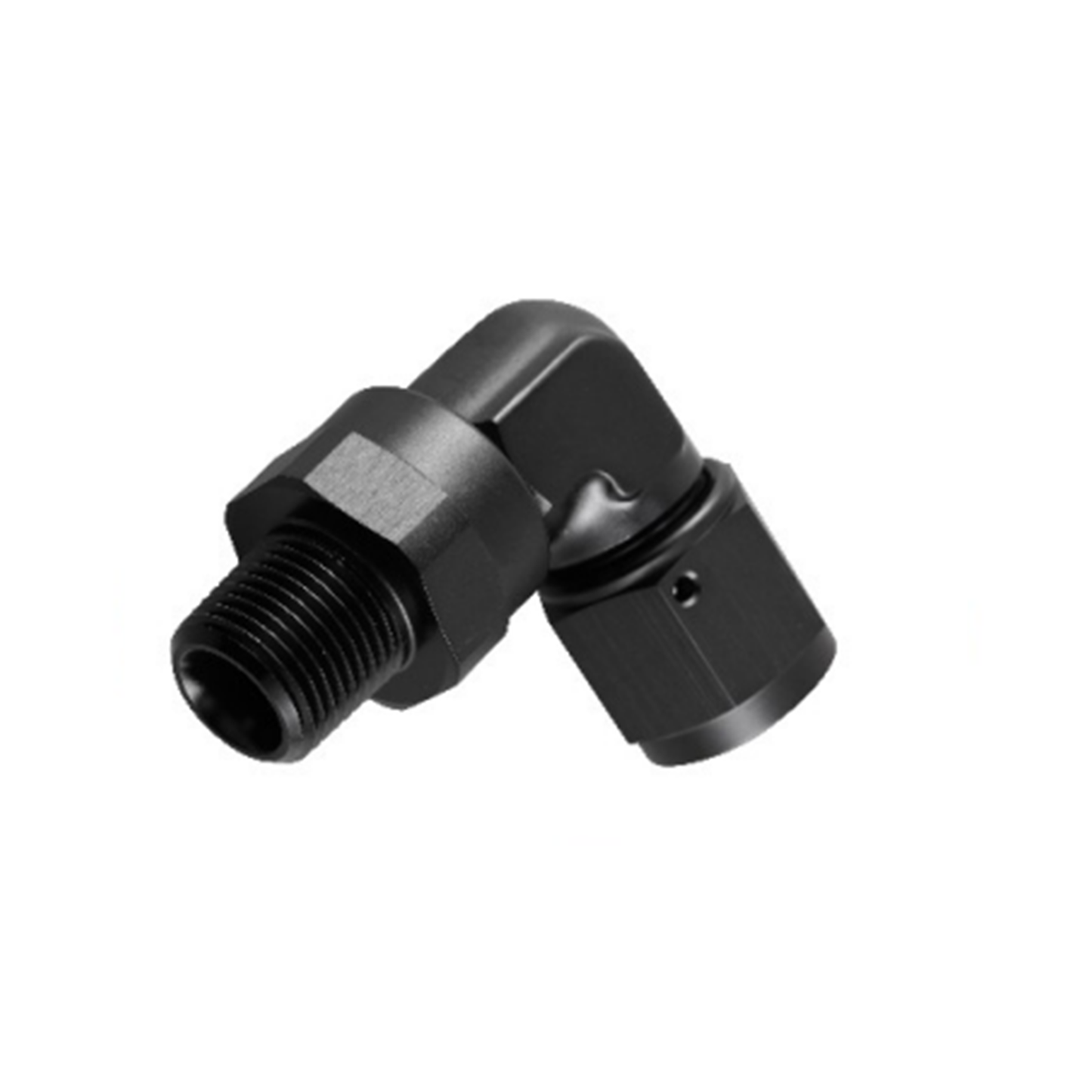 90° NPT MALE SWIVEL TO AN FEMALE FLARE ADAPTER