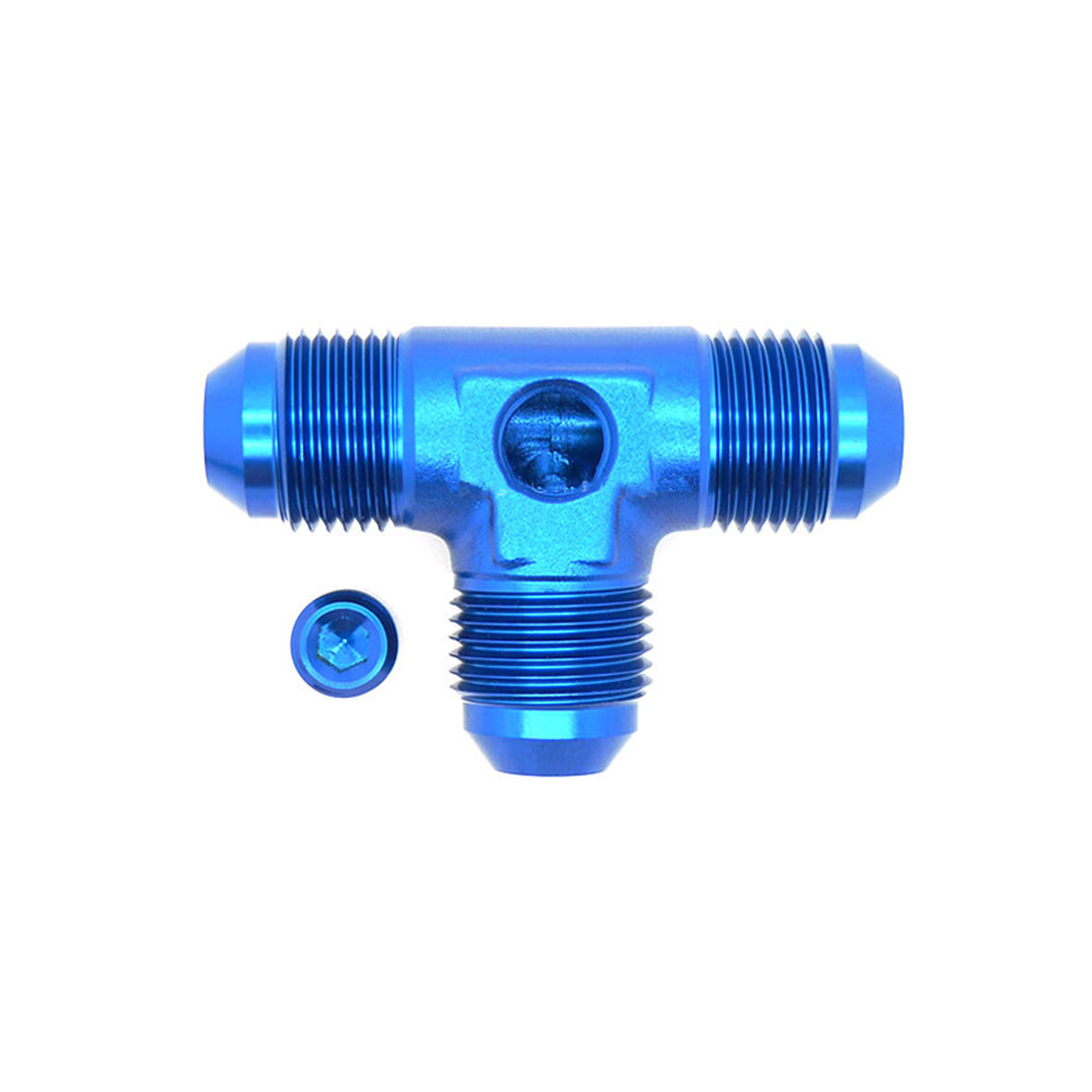 MALE AN FLARE UNION T-PIECE WITH 1/8" NPT PORT FOR FUEL/OIL GAUGE