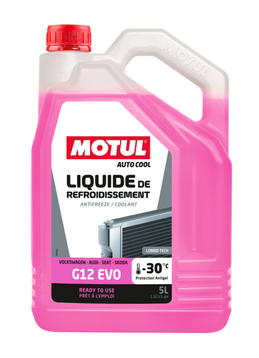 Motul Auto Cool G12 EVO ULTRA Coolant - Read Mixed Antifreeze -37C