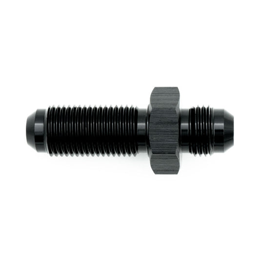 HEL Bulkhead Fitting -12 AN12 JIC Straight Aluminium Black HBU-12-STR-AL-BLK