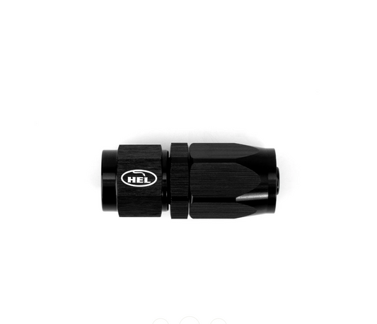 HEL Braided Hose Fitting -20 AN20 JIC Straight Aluminium Black HHF-20-STR-AL-BLK