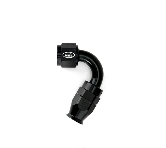 HEL Braided PTFE Hose Fitting -10 AN10 JIC 120 Degree Aluminium Black HHFP-10-120-AL-BLK