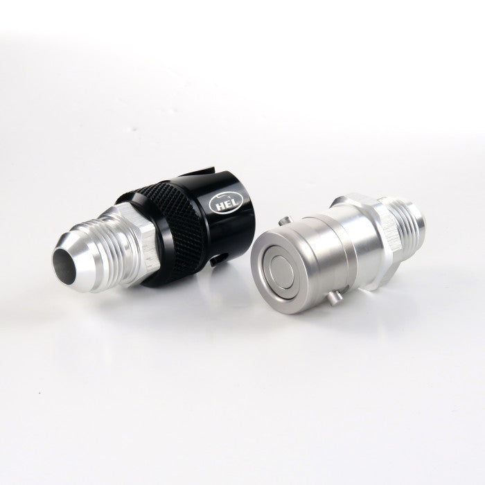 HEL Quick Release Dry Break Coupling -3 AN3 JIC Titanium Black/Silver HQR-03-03-TI-BLK